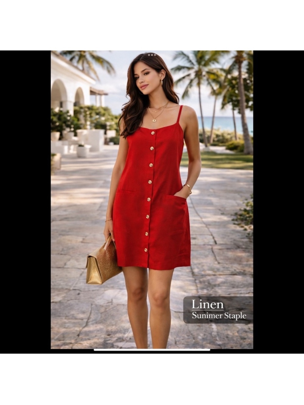 J.CREW Vibrant Red Linen Dress